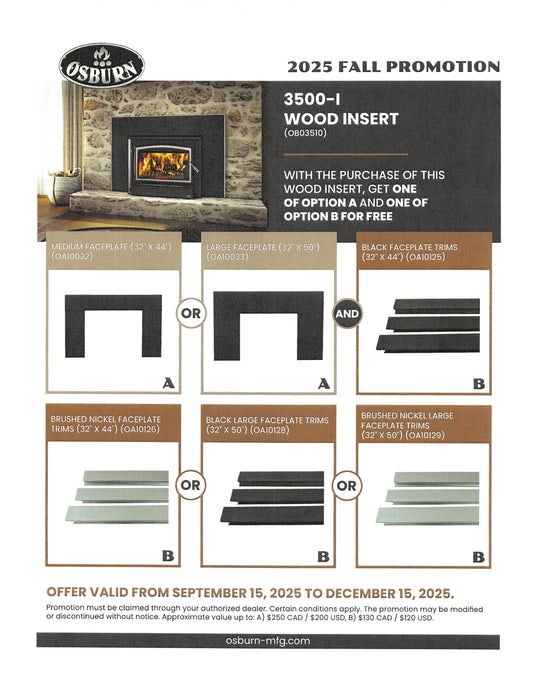 Osburn Fall Promotion - 3500-I Wood Insert