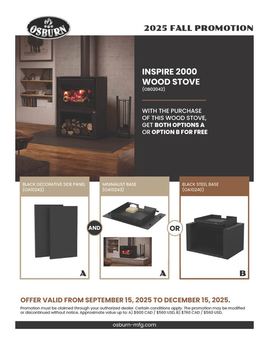 Osburn Fall Promotion  - Inspire 2000 Wood Stove
