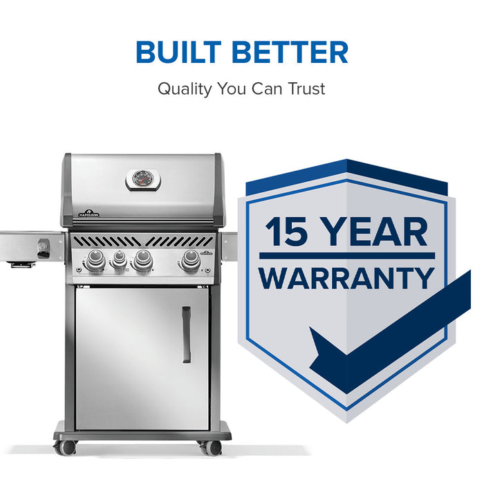 Napoleon Rogue PRO 425 Stainless Steel Gas BBQ (NG) with Infrared Side Burner (RP425SIBNSS-2)