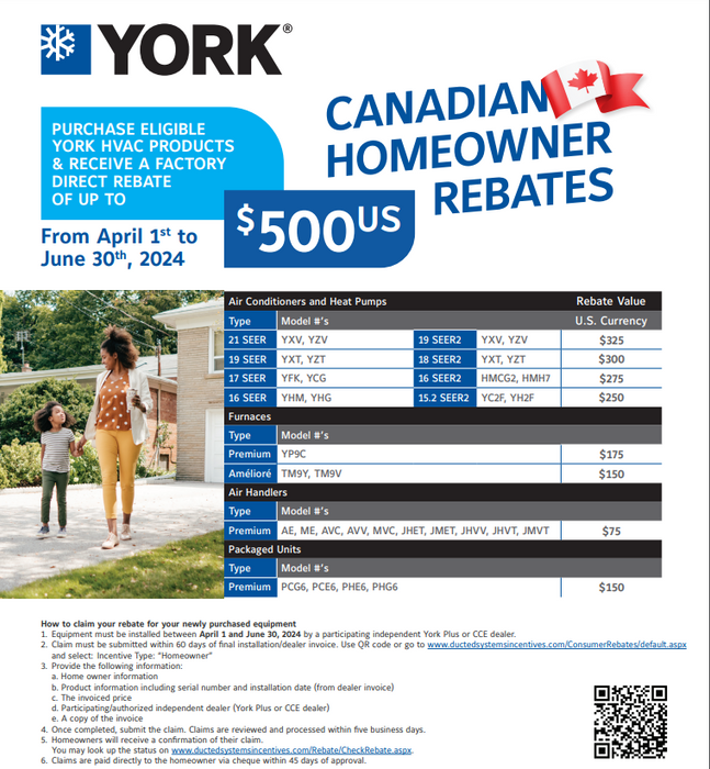 **Rebates** - York Canadian Homeowner Rebates