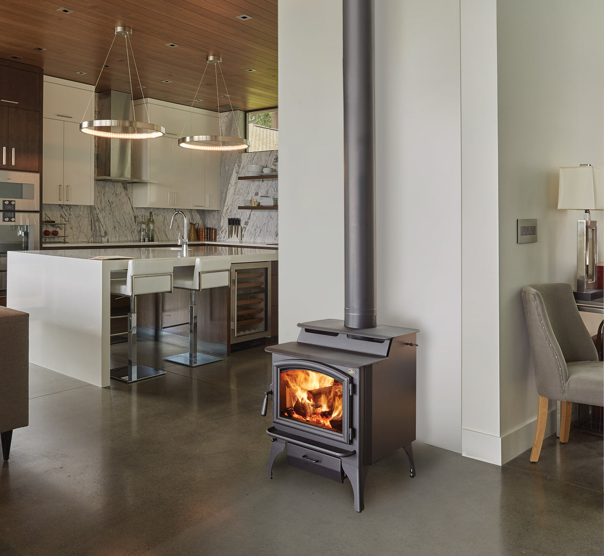 Lopi Endeavor NexGen Wood Burning Stove — Fireplaces Unlimited Heating u0026  Cooling