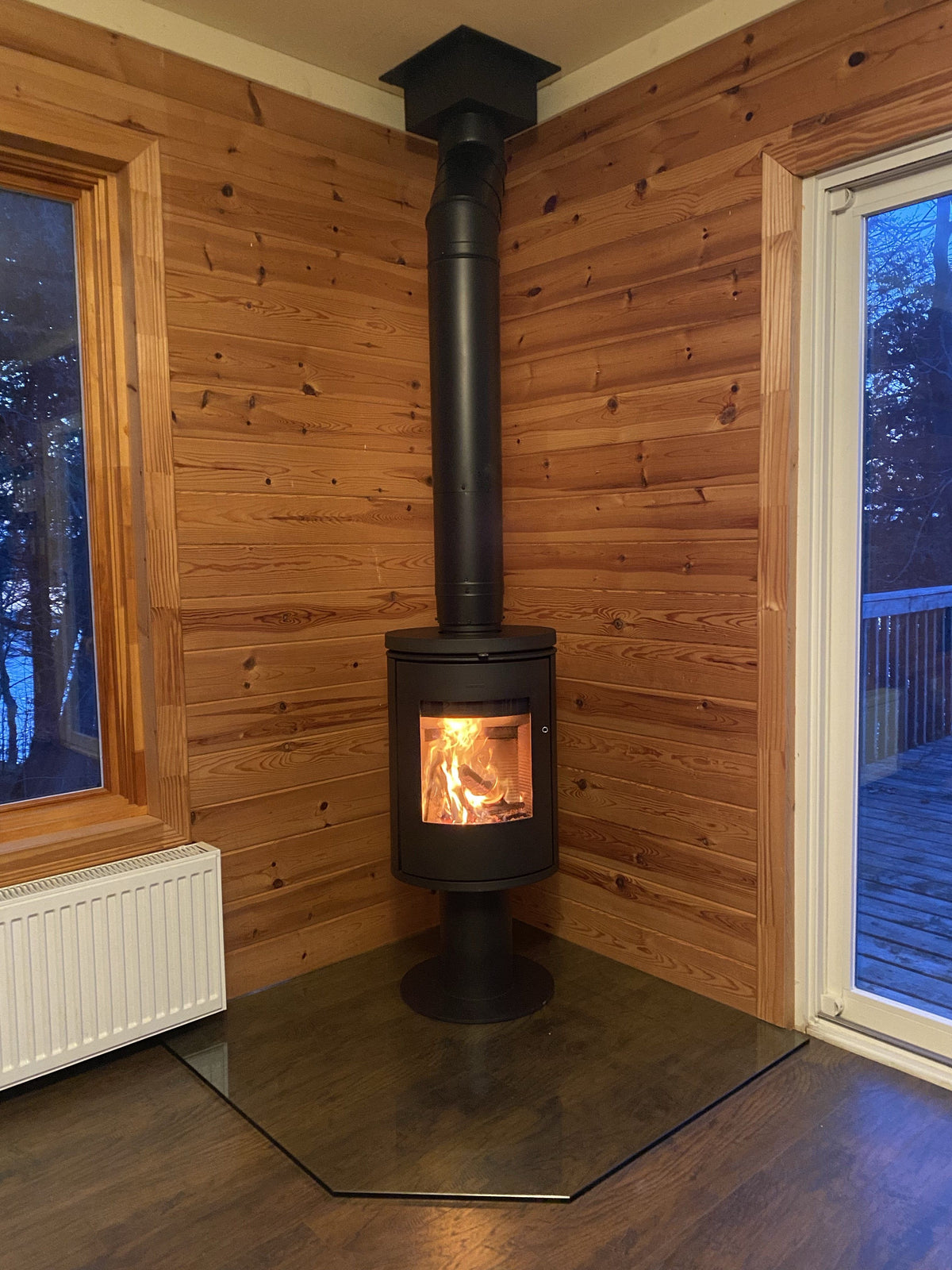 Morso 6148 Pedestal Wood Stove Install — Fireplaces Unlimited Heating
